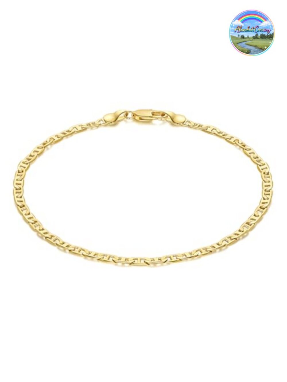 14K Gold Plated Waterproof Anklet Mariner Chain Lobster Clasp
